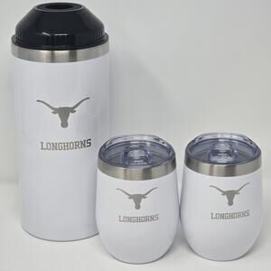 Texas Longhorns NCAA Wine Bottle Chiller w/ 2 Ceramic Lined 12oz Tumblers